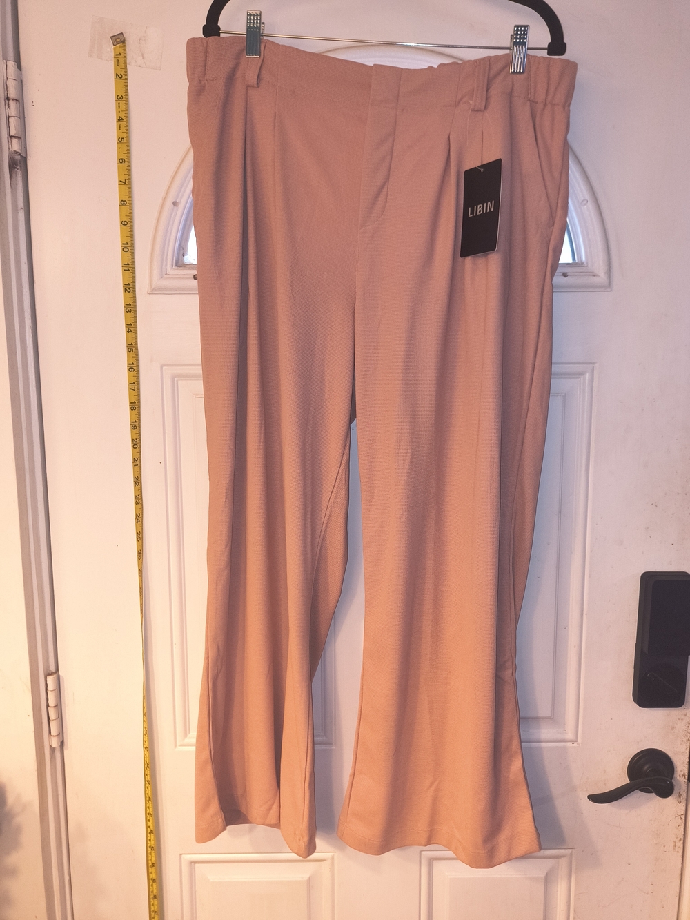 Libin 2XL Peach Knit Waffle Pants
